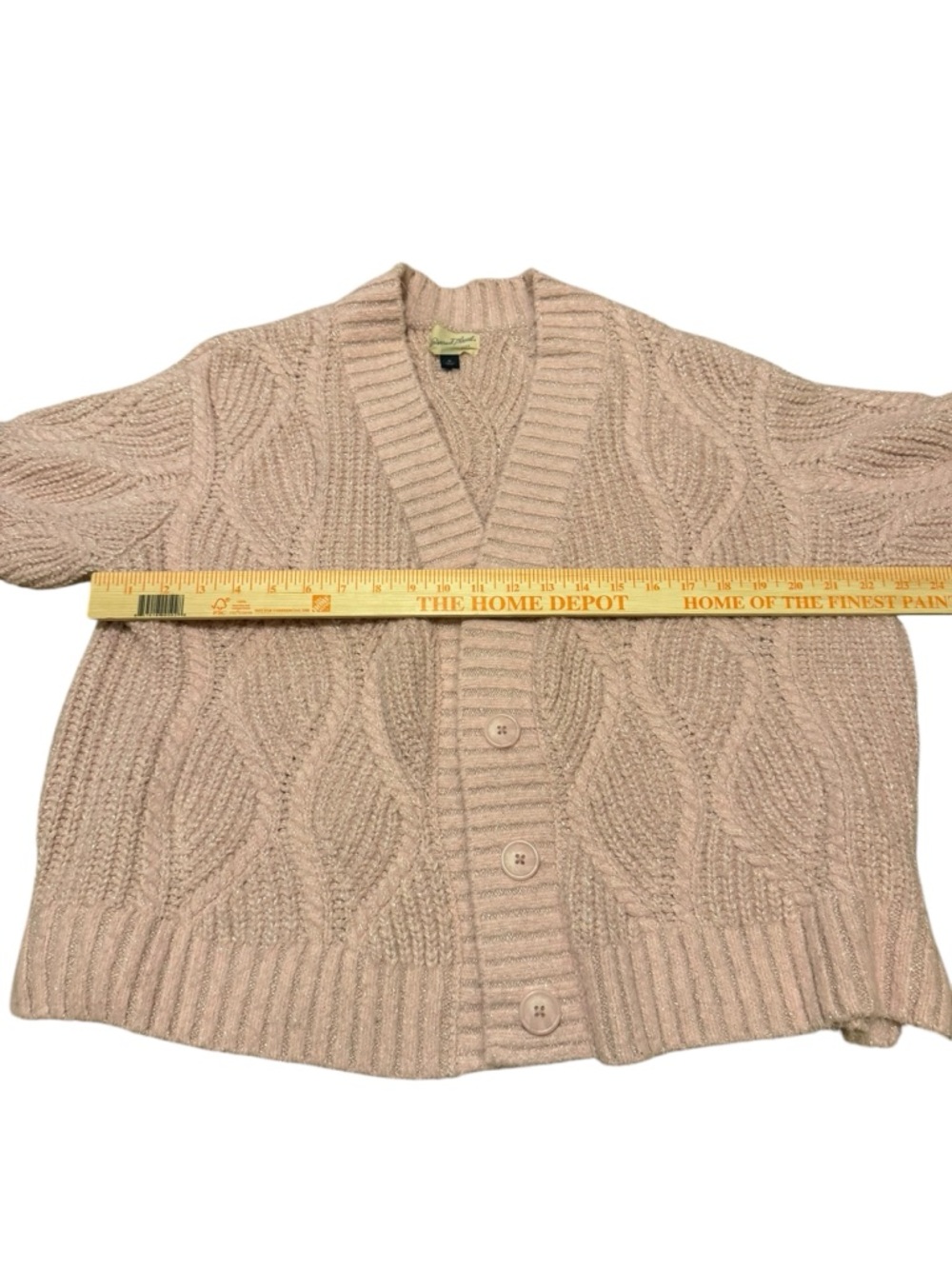 Universal Thread Cozy Cable-Knit Button Cardigan Sweater - Blush Size XL - Picture 4 of 5